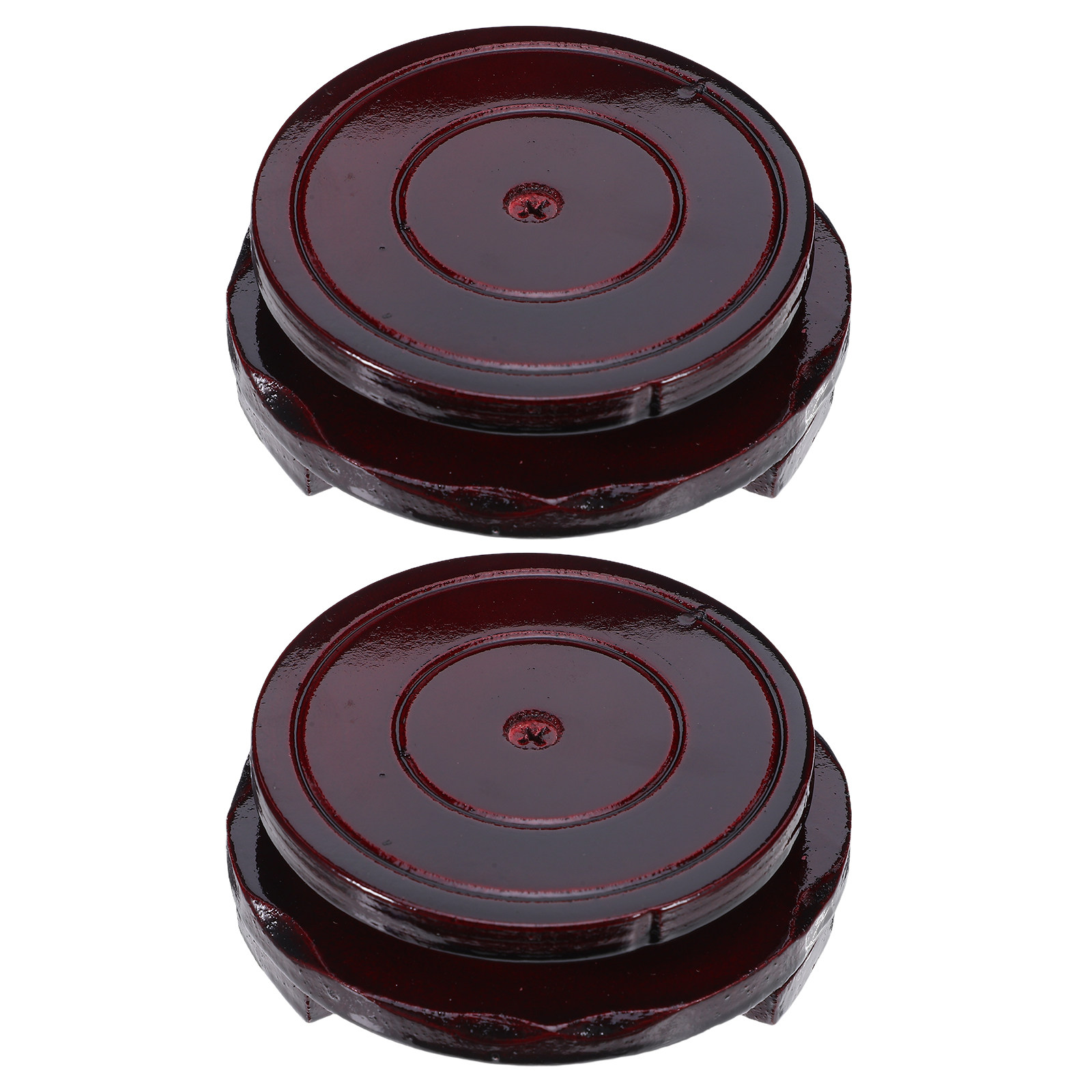 Planted Aquarium Bowl - 2Pcs 8Cm Round Rotating Wood Riser