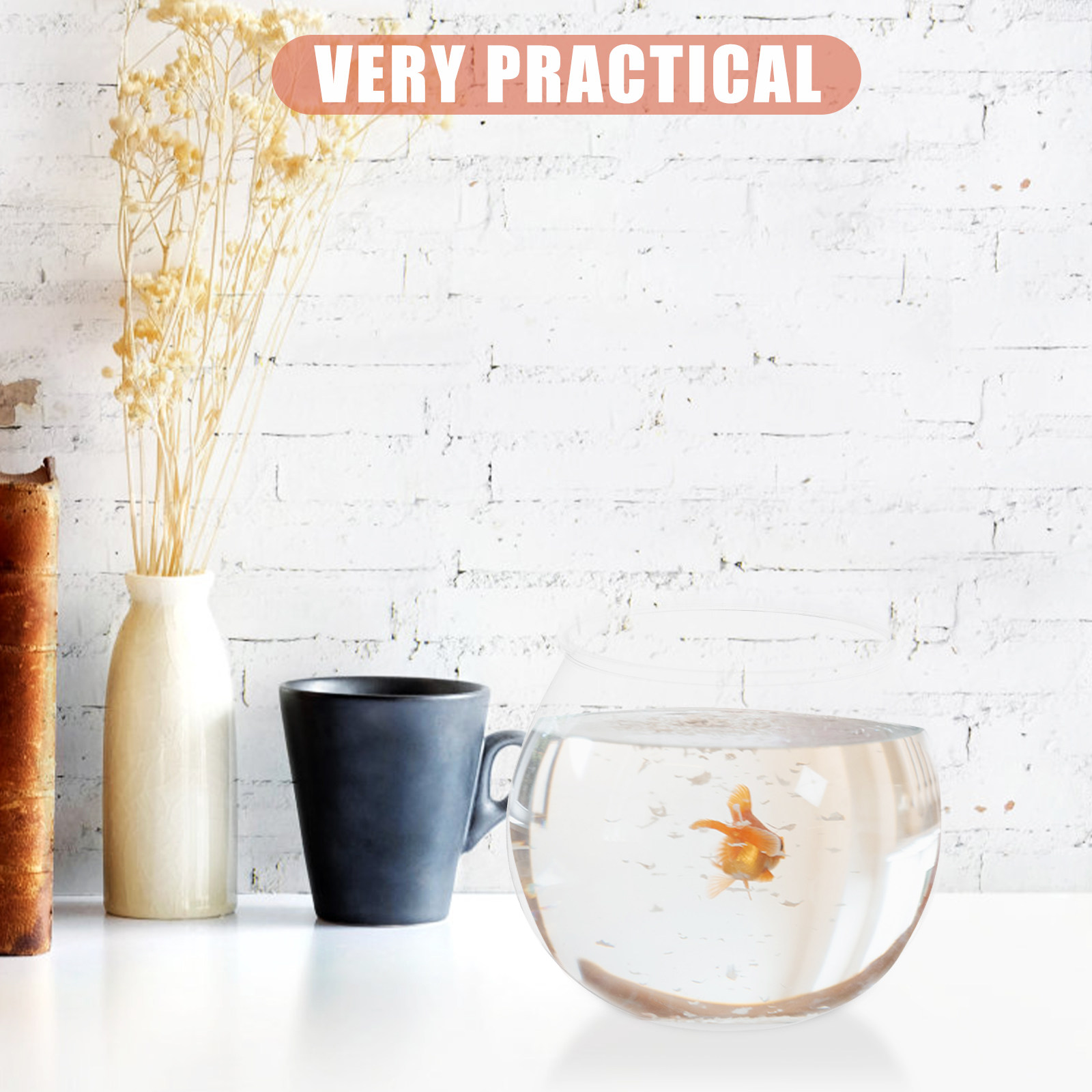 Planted Aquarium Bowl - 4Pcs Mini Plastic Fish Tank Clear