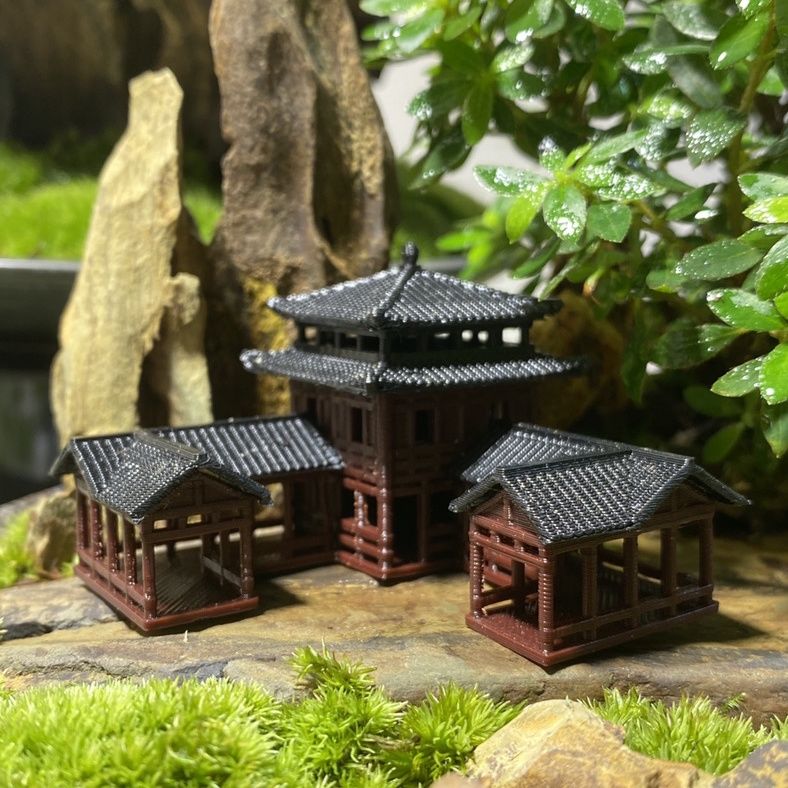 Plastics Chinese Style Ancient - Planted Aquarium Models ulasan dan harga