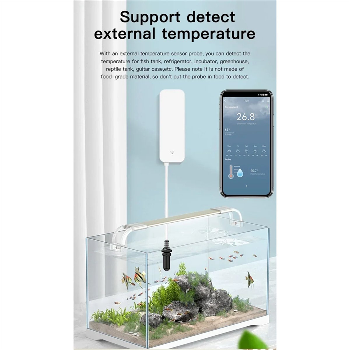 A64I Tuya WiFi Temperature Hum - Planted Aquarium Temperature ulasan dan harga