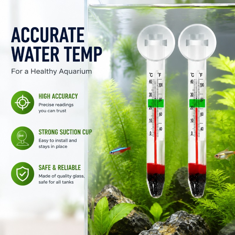 Aquarium Glass Thermometer wit - Planted Aquarium Water Temperature ulasan dan harga